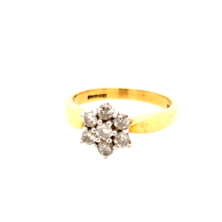 Pre Owned 18ct Diamond Cluster Ring ZU465